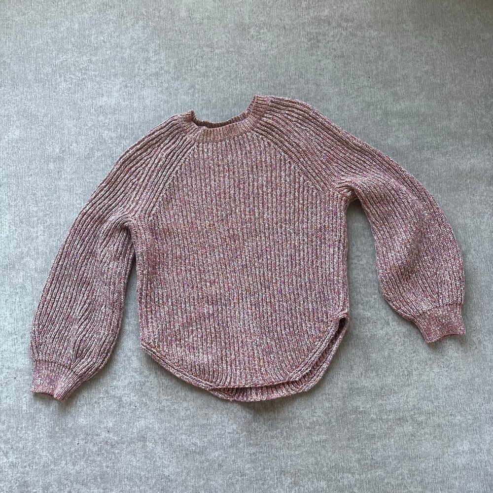 Frame Denim Cotton Knit Marled Sweater